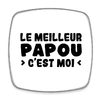 Le meilleur papou c'est moi - Père adorable - Magnet carré - blanc - Devant