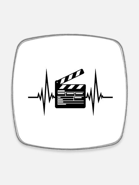 Regie Puls Filmklappe Kino - Viereckiger Kühlschrankmagnet - Weiß