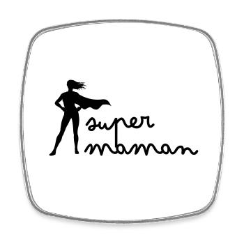 Super Mama - Viereckiger Kühlschrankmagnet - Weiß - Vorne