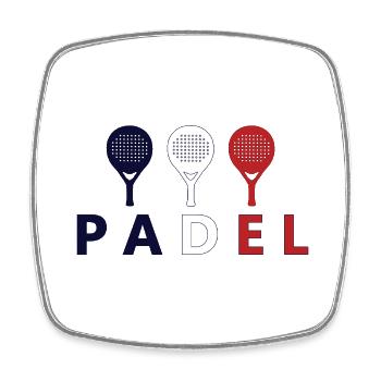 PADEL FRANKREICH 2 - Viereckiger Kühlschrankmagnet - Weiß - Vorne