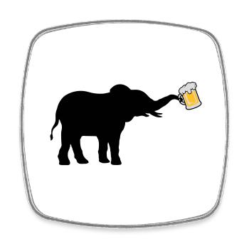 Beer Jug Elephant cool - Square fridge magnet - white - Front