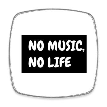 No Music, No Life - Viereckiger Kühlschrankmagnet - Weiß - Vorne