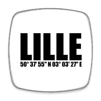 Lille Koordinaten - Viereckiger Kühlschrankmagnet - Weiß - Vorne