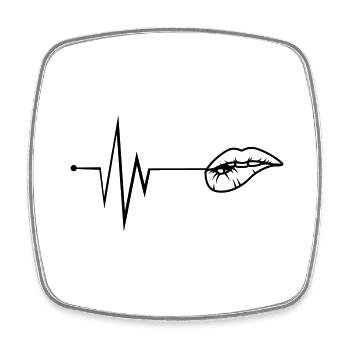 Lippen Puls - Viereckiger Kühlschrankmagnet - Weiß - Vorne