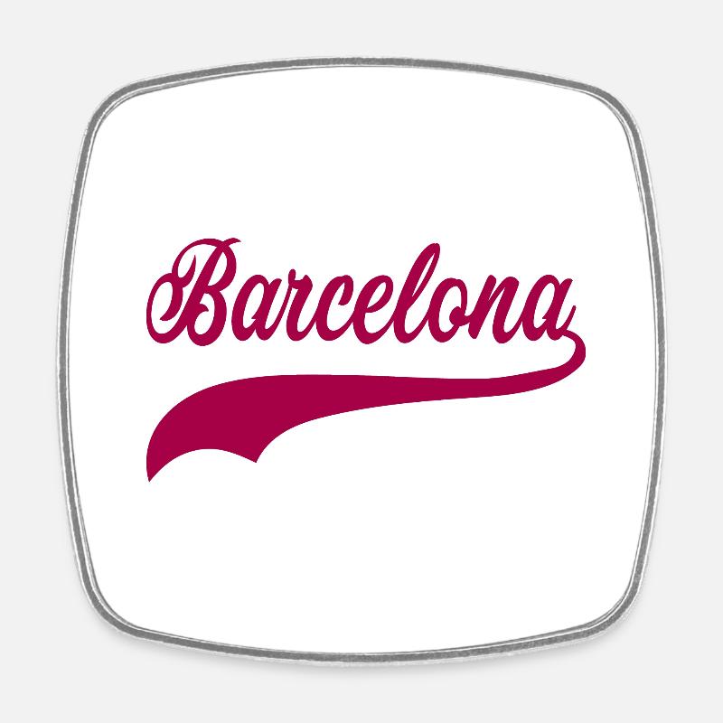 swoosh de Barcelone - Magnet carré - blanc