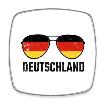 Deutschland Germany Sonnenbrille Germania Flagge - Viereckiger Kühlschrankmagnet - Weiß - Vorne