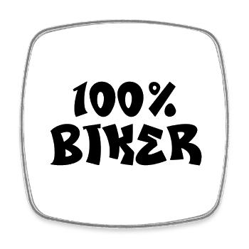 100% biker - Magnet carré - blanc - Devant
