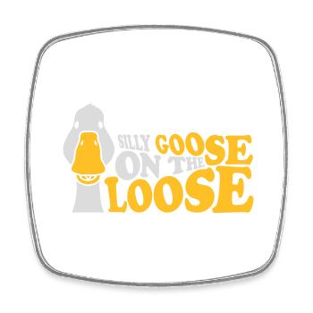 goose on the loose - Viereckiger Kühlschrankmagnet - Weiß - Vorne