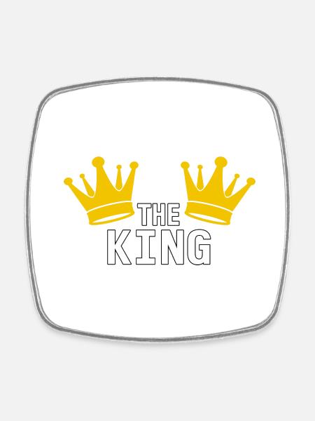 King - Square fridge magnet - white