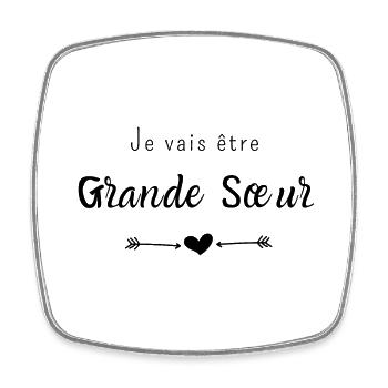 Je vais être grande sœur - Magnet carré - blanc - Devant