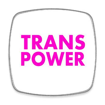Trans power - Square fridge magnet - white - Front
