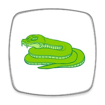 Evil Dangerous Snake Design - Square fridge magnet - white - Front