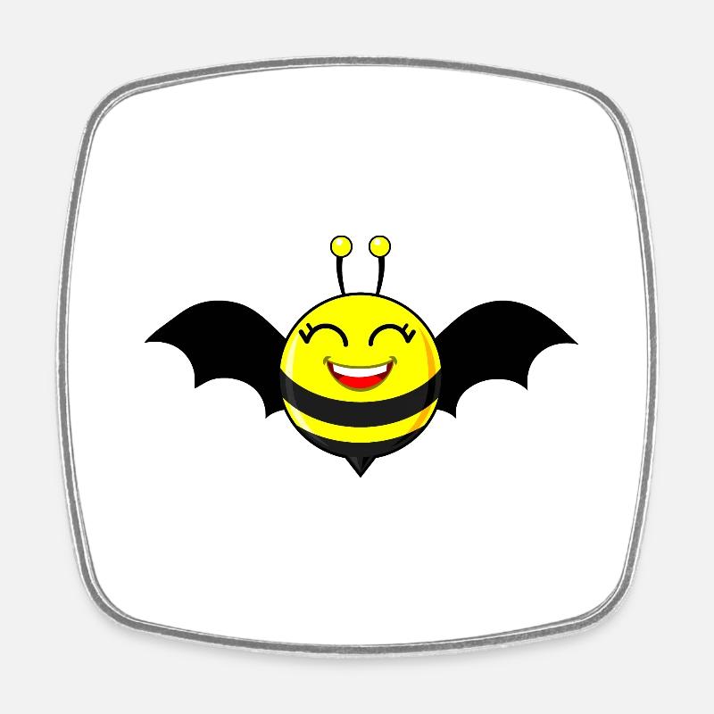 bee bat - Square fridge magnet - white