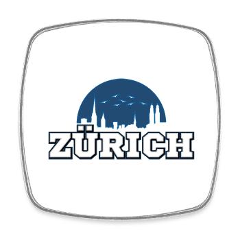 Zürich - Viereckiger Kühlschrankmagnet - Weiß - Vorne