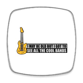 I may be old - Square fridge magnet - white - Front