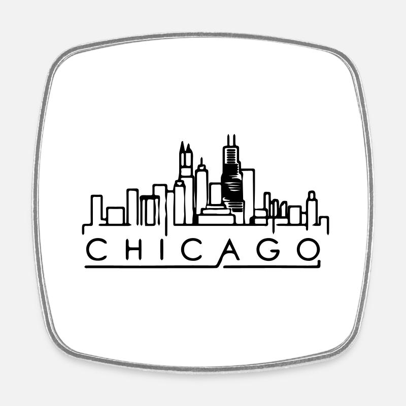 Chicago - Square fridge magnet - white