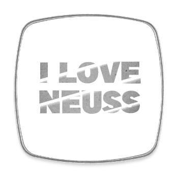 Neuss Allemagne City Font Skyline J’aime - Magnet carré - blanc - Devant