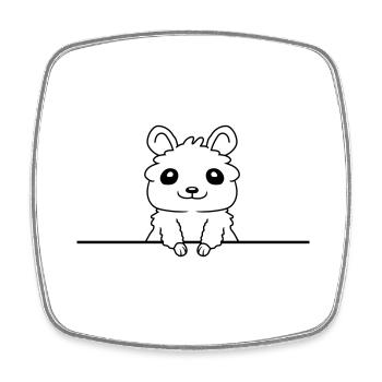 Behind the wall hamster funny - Square fridge magnet - white - Front