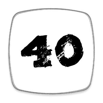 Maillot 40 numéros - Magnet carré - blanc - Devant