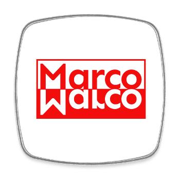 Text Spiegel Nachname Vorname Marco - Viereckiger Kühlschrankmagnet - Weiß - Vorne