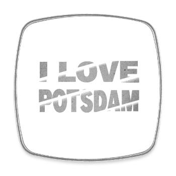 Potsdam Germany City Font Skyline I Love - Square fridge magnet - white - Front