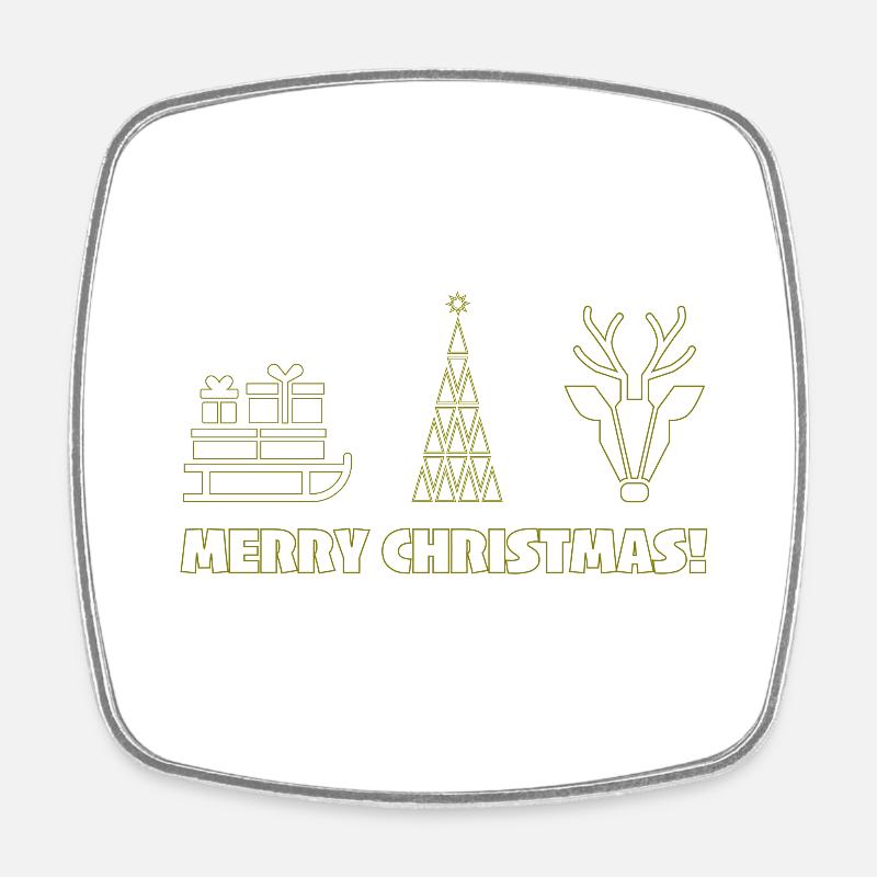 merrychristmas - Viereckiger Kühlschrankmagnet - Weiß