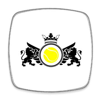 Emblème de tennis - Magnet carré - blanc - Devant