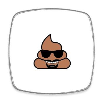 Poo mit Brille - Viereckiger Kühlschrankmagnet - Weiß - Vorne