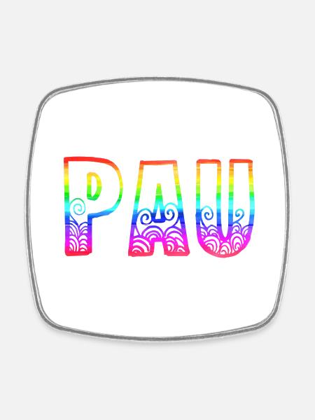 Pau rs Arc-en-ciel - Magnet carré - blanc
