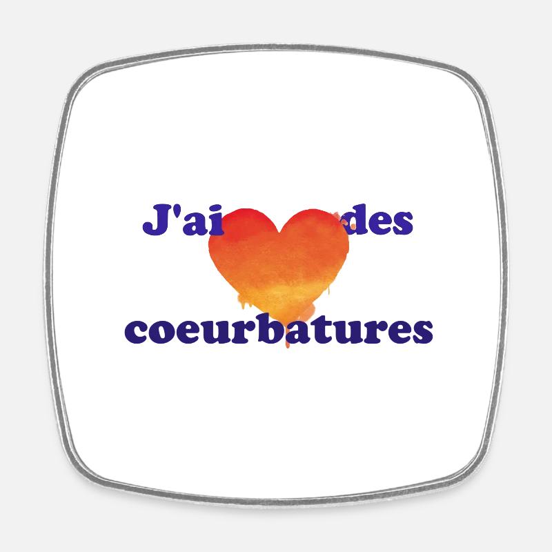 Coeurbatures - Magnet carré - blanc