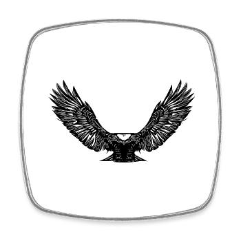 Des aigles en vol pour les fauconniers et les amoureux des oiseaux - Magnet carré - blanc - Devant