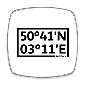 Roubaix coordinates - Square fridge magnet - white - Front