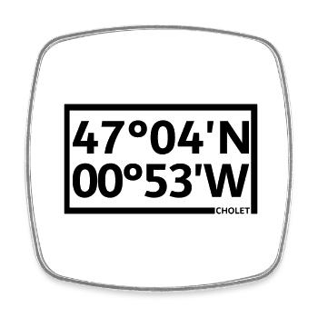 Cholet coordinates - Square fridge magnet - white - Front
