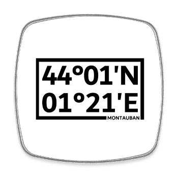 Montauban coordinates - Square fridge magnet - white - Front
