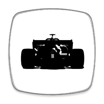 Car form (black/white) - Square fridge magnet - white - Front
