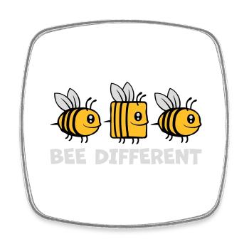 bee different Bienen Zitat - Viereckiger Kühlschrankmagnet - Weiß - Vorne