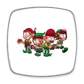 Christmas Worker Elves - Square fridge magnet - white - Front