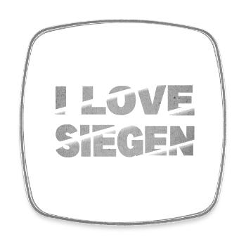 Siegen Deutschland Stadt Schrift Skyline I Love - Viereckiger Kühlschrankmagnet - Weiß - Vorne