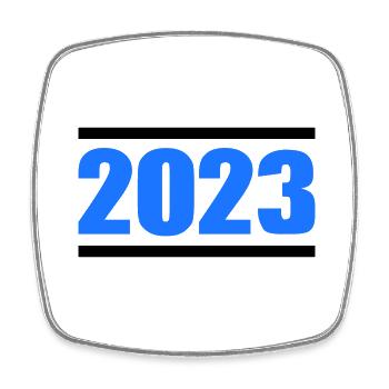 2023 - Viereckiger Kühlschrankmagnet - Weiß - Vorne