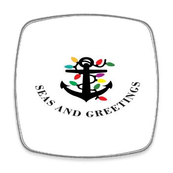 Seas and Greetings - Square fridge magnet - white - Front