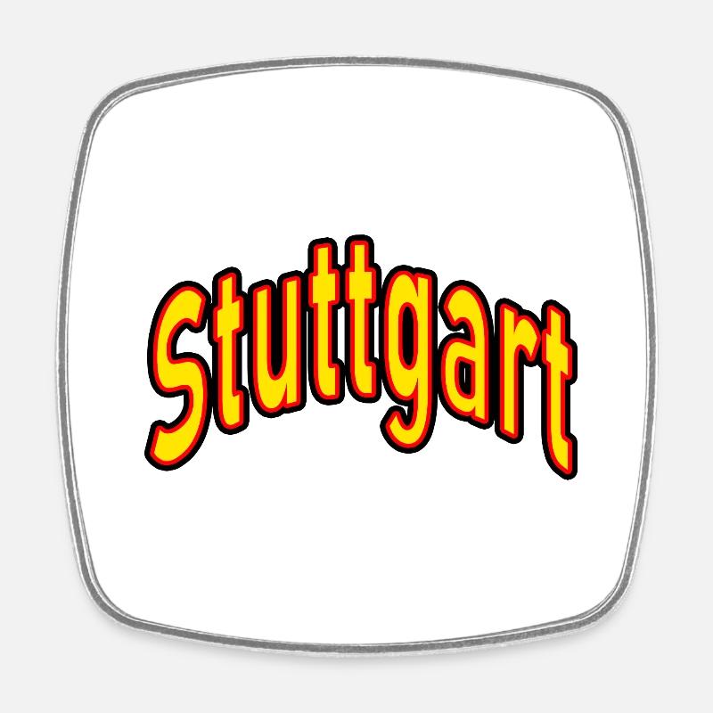 stuttgart - Viereckiger Kühlschrankmagnet - Weiß
