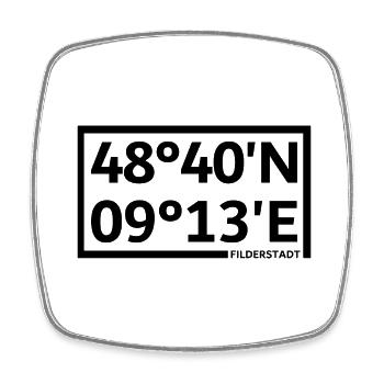 Filderstadt coordinates - Square fridge magnet - white - Front
