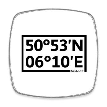 Alsdorf coordinates - Square fridge magnet - white - Front