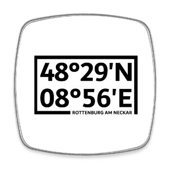Rottenburg am Neckar coordinates - Square fridge magnet - white - Front