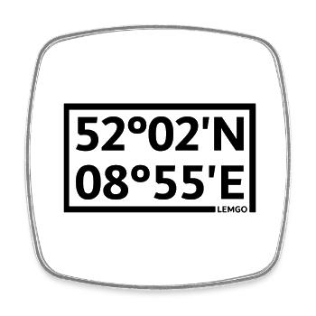 Lemgo coordinates - Square fridge magnet - white - Front