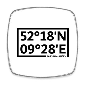 Barsinghausen coordinates - Square fridge magnet - white - Front
