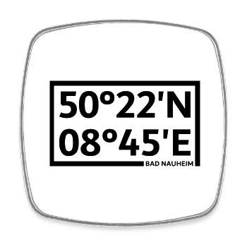 Bad Nauheim coordinates - Square fridge magnet - white - Front