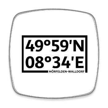 Coordonnées de Mörfelden-Walldorf - Magnet carré - blanc - Devant