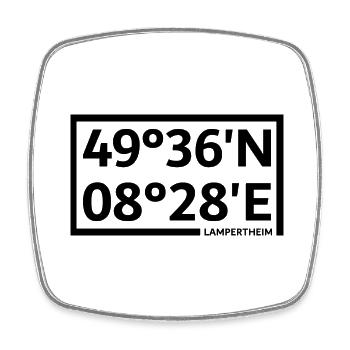 Lampertheim coordinates - Square fridge magnet - white - Front