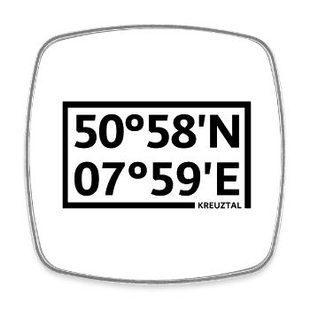 Kreuztal coordinates - Square fridge magnet - white - Front